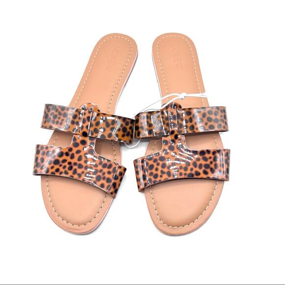 J.Crew Womens Animal Print Sandal Slide Sz 8 - Picture 1 of 8